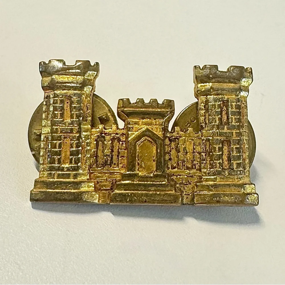 US Army Corp. of Engineers Brass Insignia Lapel Pin